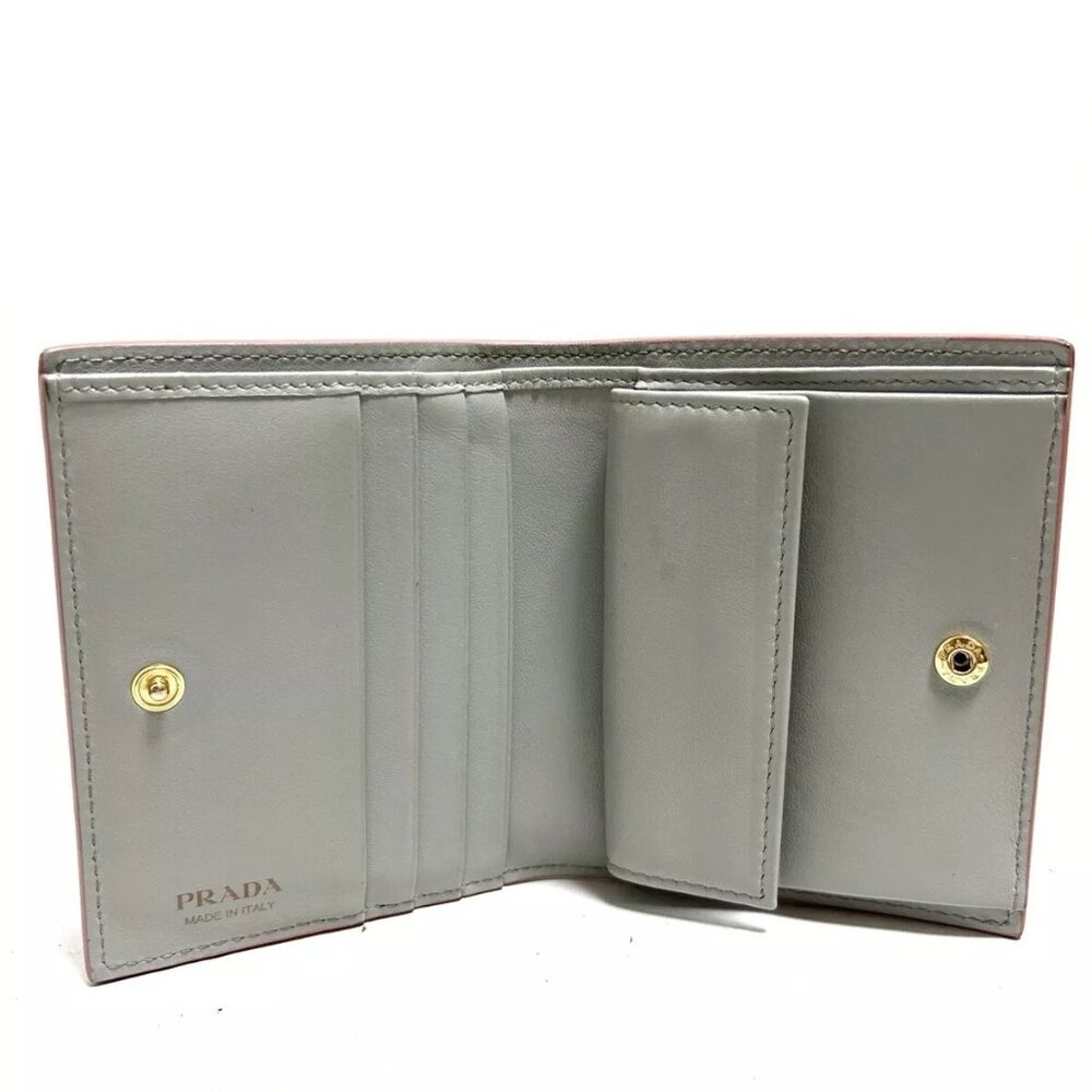 100% Authentic PRADA - Pink Leather Bifold Wallet - Picture 6 of 8